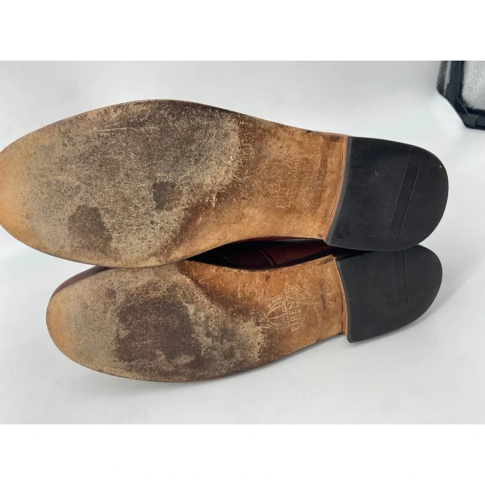 Allen Edmonds Loafers Men 9.5 EEE Brown Ivanhoe Woven Penny Classic Dress Shoes